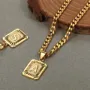 Lettre initiale a-z collier pendentif à chaîne cubaine de 20 pouces