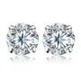 Boucles d'oreilles en argent sterling avec diamant blanc de 8 mm