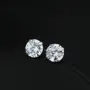 Boucles d'oreilles en argent sterling avec diamant blanc de 8 mm