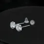 Boucles d'oreilles en argent sterling avec diamant blanc de 8 mm
