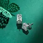 Clous d'oreilles fantaisie en argent 925 à taille princesse