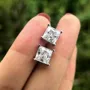 Clous d'oreilles fantaisie en argent 925 à taille princesse