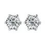 Clous d'oreilles en argent 925 avec diamant blanc taillé en rond