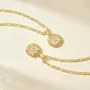 Lettre initiale a-z collier pendentif plaqué or 14k de 20 pouces