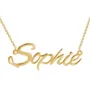 Collier de nom personnalisé en argent sterling 925 et or jaune