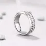 Bague pour homme en acier titane à taille ronde et diamant blanc
