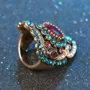 Bague rouge rubis et bleu saphir